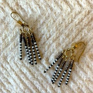 Madewell black white gold bead earrings